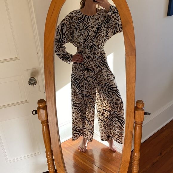 NWT ASOS Animal Print Wide Leg Jumpsuit - Picture 16 of 16